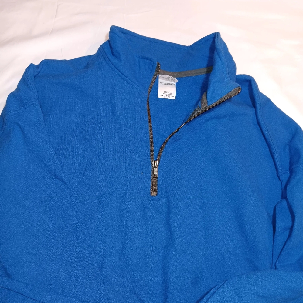 Mens gildan blue zipper sweater xl